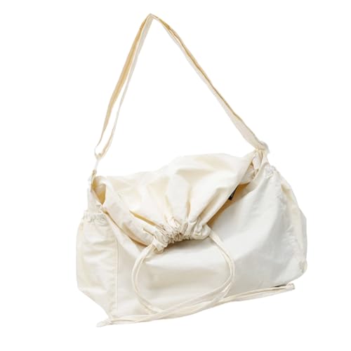 Damen-Umhängetasche mit Kordelzug, einfarbig, Umhängetasche, für Studenten, Schule, große Kapazität, Kuriertasche für Reisen, große Kapazität, trendiges Pendeln für Reisen, B, One Size Damen-Umhängetasche mit Kordelzug, einfarbig, Umhängetasche, für Studenten, Schule, große Kapazität, Kuriertasche für Reisen, große Kapazität, trendiges Pendeln für Reisen, B, One Size von Dawutocap