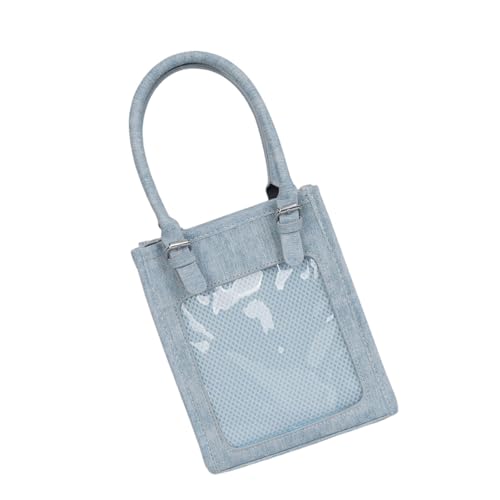 Dawutocap Anime-inspirierte PU-Umhängetasche für Studenten, leichte Handtasche, großes Fassungsvermögen, Crossbody-Taschen, Top-Griff, Geldbörsen, gesteppte PU-Crossbody-Tasche, Baumwolle und Leinen von Dawutocap