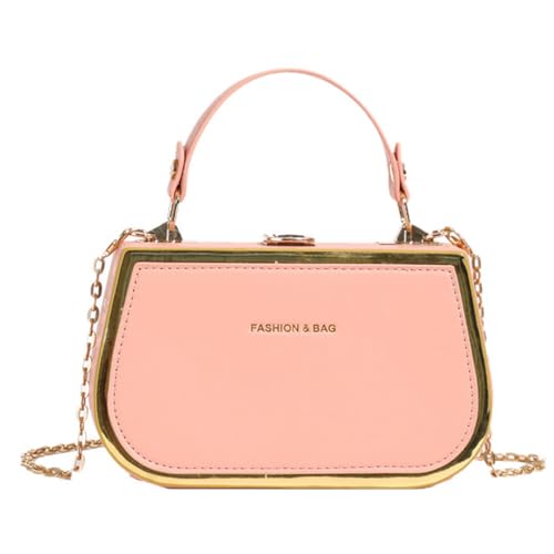 Dawutocap Damen-Umhängetasche, Kette, Handtasche, PU-Leder, Kuriertasche, kleine Box, Bonbonfarben, Crossbody-Tasche für Damen, Pendeln, PU-Leder, Umhängetasche für Damen, Schulterkette, Handtasche von Dawutocap