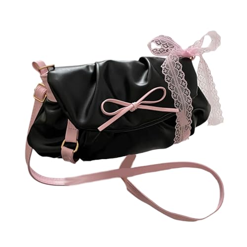 Dawutocap Damen-Umhängetaschen aus PU-Leder, Hoboes-Handtaschen, Geldbörsen mit verstellbarem Riemen, kleine Umhängetasche, Schleife, Hoboes-Tasche, Handtasche mit verstellbarem Riemen, Schwarz , One Dawutocap Damen-Umhängetaschen aus PU-Leder, Hoboes-Handtaschen, Geldbörsen mit verstellbarem Riemen, kleine Umhängetasche, Schleife, Hoboes-Tasche, Handtasche mit verstellbarem Riemen, Schwarz , One von Dawutocap