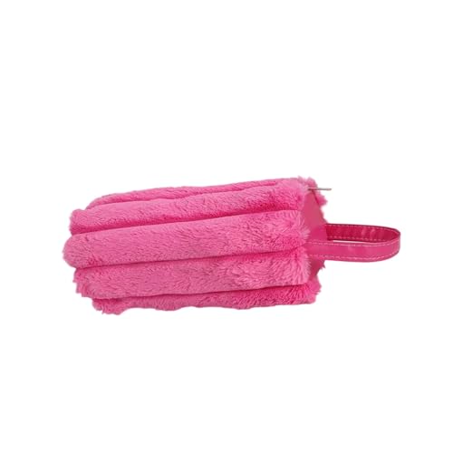 Dawutocap Federmäppchen mit hoher Kapazität und Griff, Plüsch-Stifttasche, große Bleistiftbeutel, Reise-Kosmetiktasche für Studenten, Erwachsene, Frauen, Kosmetiktaschen, rosarot von Dawutocap