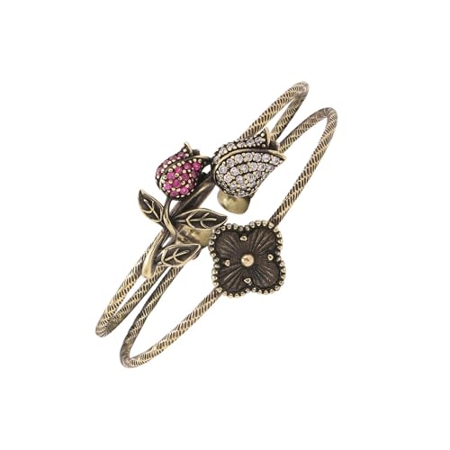Dawutocap Offener Verstellbarer Messingarmarm Mit Komplizierten Blumendetails Und Farbenfrohen Strasssteinen Vintage Inspirierter Schmuck Geschenk Rose Blumenschmuck Dawutocap Offener Verstellbarer Messingarmarm Mit Komplizierten Blumendetails Und Farbenfrohen Strasssteinen Vintage Inspirierter Schmuck Geschenk Rose Blumenschmuck von Dawutocap