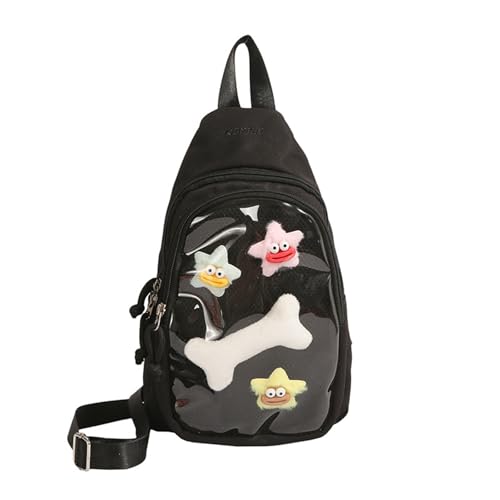 Dawutocap Trendige, übergroße, transparente Umhängetasche, abnehmbarer Riemen, geräumiges Design für Freizeit- oder Abschlussbälle, transparente Anime-Merch-Tasche, Schwarz , One Size Dawutocap Trendige, übergroße, transparente Umhängetasche, abnehmbarer Riemen, geräumiges Design für Freizeit- oder Abschlussbälle, transparente Anime-Merch-Tasche, Schwarz , One Size von Dawutocap