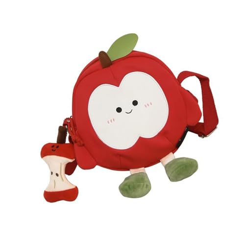 Dawutocap Trendiger College-Campus-Rucksack, atmungsaktiv, geräumiges Fach, Cartoon-Schultertaschen, Nylon, Tagesrucksack für Teenager, ergonomisches Design, Teenager, Mädchen, Rucksäcke, rot, One von Dawutocap