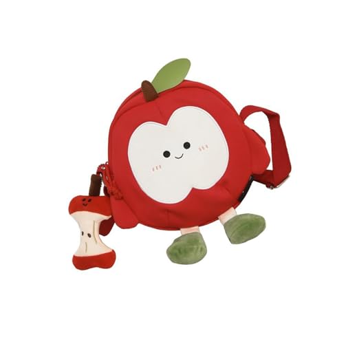 Dawutocap Trendiger College-Campus-Rucksack, atmungsaktiv, geräumiges Fach, Cartoon-Schultertaschen, Nylon, Tagesrucksack für Teenager, ergonomisches Design, Teenager, Mädchen, Rucksäcke, rot, One von Dawutocap