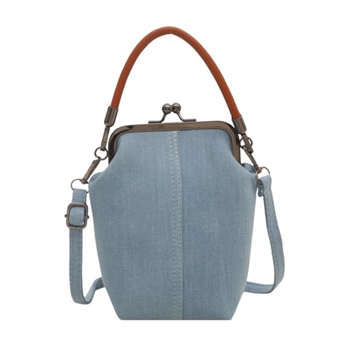 Denims Crossbody-Tasche für Damen, trendige Umhängetasche, Kuss, stilvolle tägliche Handtasche, Tragegriff oben, Dating-Frauen, Schulter-Denim-Handtasche, Telefon, Kuss, Crossbody für den täglichen von Dawutocap