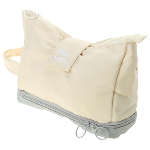 Faltbares Federmäppchen, doppellagig, Aufbewahrung, einfache Stift-Organizer, Taschen für Schule, großes Fassungsvermögen, doppellagig, Schulbedarf von Dawutocap