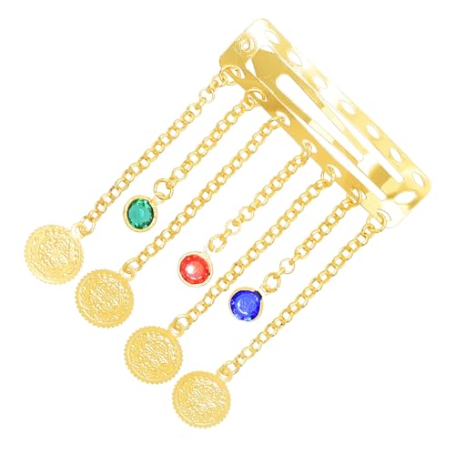 Kreative Vintage Coin Quasten Haarclip Für In Gold Mit Schimmernden Strasssteinen Einzigartige Haardekoration Für Frauen von Dawutocap