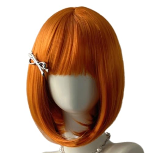 Kurze Gerade Haarperücken Synthetische Faser Schulter Geschnittene Bequeme Innere Banddesign Natürliche Bewegung Für Professionelle Anlässe Weiße Frauen Synthetische Perücken Mit Einstellbarem Riemen von Dawutocap