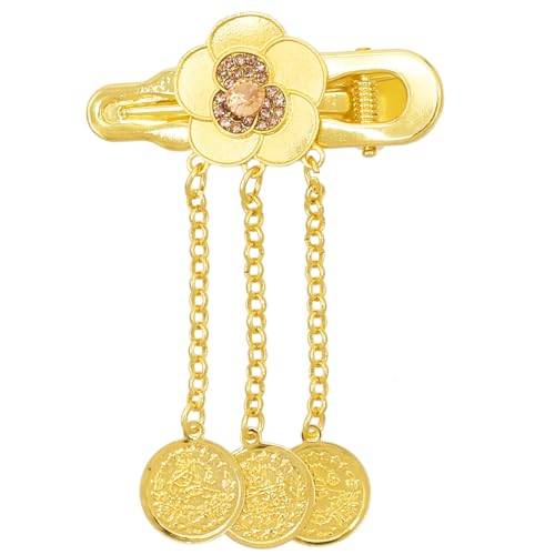 Legierung Goldmünze Quasten Haarclip Schimmernde Farbe Entenbill Clip Für Trendige Frauen Und Mädchen Styles Kopfbedeckung von Dawutocap