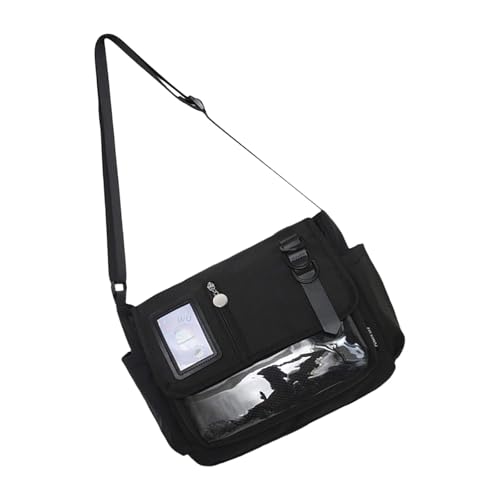 Modische Umhängetasche für Pin-Display, schöne Itabag japanische Stile, Umhängetasche, Kuriertasche, lässig, Schule, japanischer Stil, Crossbody, modisch, Itabag, schöne Schulter für Mädchen, Schwarz Modische Umhängetasche für Pin-Display, schöne Itabag japanische Stile, Umhängetasche, Kuriertasche, lässig, Schule, japanischer Stil, Crossbody, modisch, Itabag, schöne Schulter für Mädchen, Schwarz von Dawutocap