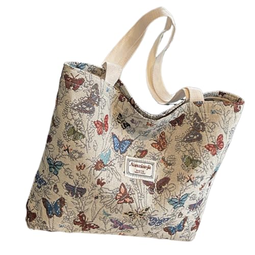 Stilvolle Canvas-Handtasche für den täglichen Gebrauch, modische Unterarmtaschen, geräumige gemusterte Umhängetasche für Damen, merhfarbig von Dawutocap