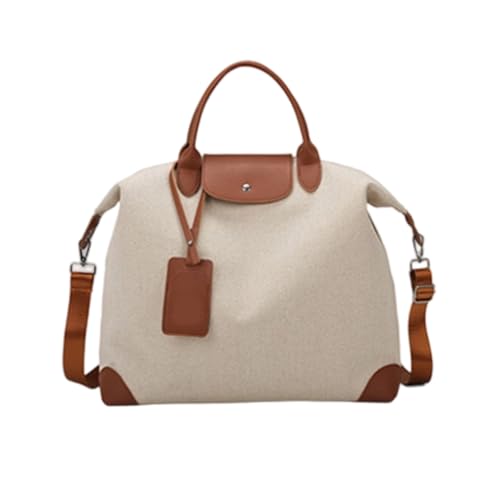 Stylischer übergroßer Turnbeutel für die Mutterschaft Ergonomische Reisehandtasche Umhängetasche mit separatem Schuhfach Praktische Canvas Reisetaschen, braun, Mass Beauty von Dawutocap