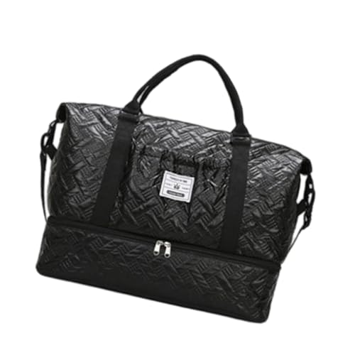 Turnbeutel Weekender Tasche Große Kapazität Reise Fitness mit Schuhfach Große Schulter Übernachtung Fitness Reisegepäck Schulter Sport Gym Training, Schwarz , Mass Beauty von Dawutocap