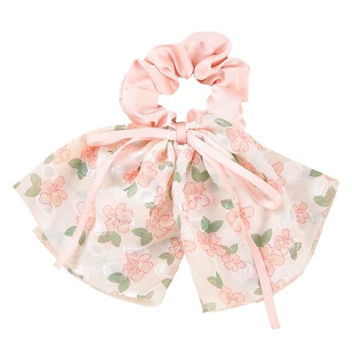 Damen Bowknot Hair Scrunchies Blumen Satin Stirnband Buntes Haarzubehör Ohne Schaden für Teenager von Dawwoti