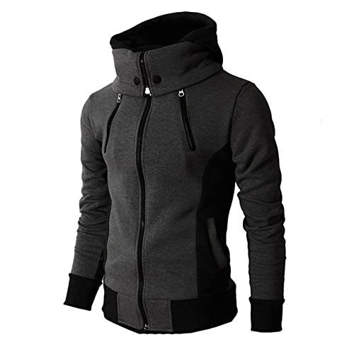 Dawwoti Herren High Neck Jacken Casual Oberbekleidung Hoodies Reißverschluss Sport Outwear Sweatshirts von Dawwoti