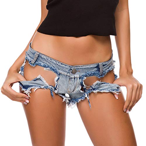 Frauen-Denim Fashion Shorts Low Rise Kurz Jeans Dehnbar Kurz Hot-Pants Zerrissene Jeans All Match Jeans von Dawwoti