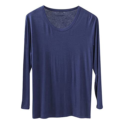 Männer Langarm Einfarbig T-Shirt Lässig Pullover Shirt Scoop Neck Lose Tees Herbst Unterhemd Casual Hemd von Dawwoti