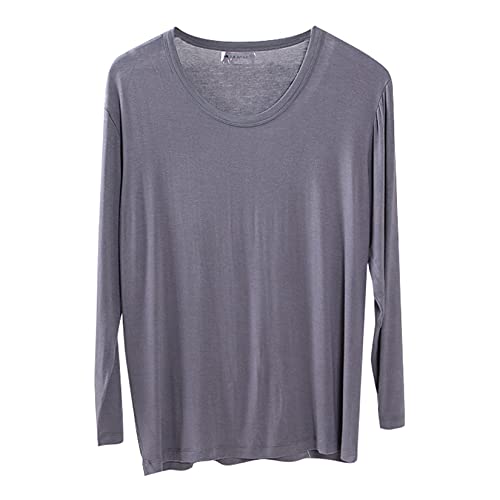 Männer Langarm Einfarbig T-Shirt Lässig Pullover Shirt Scoop Neck Lose Tees Herbst Unterhemd Casual Hemd von Dawwoti