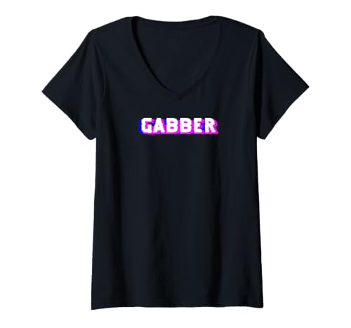 Damen Gabber T-Shirt mit V-Ausschnitt Damen Gabber T-Shirt mit V-Ausschnitt von Day Gabber Music Festival Dust