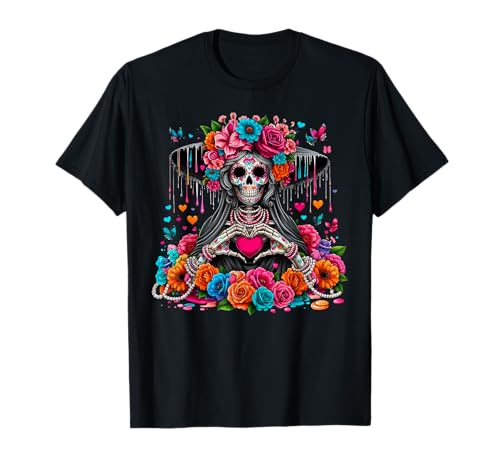 Day of The Dead Dia De Los Muertos Catrina Woman Skelett T-Shirt von Day Of The Dead Dia De Los Muertos Catrina Woman.