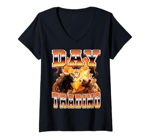 Damen Day Trading Day Trader Stock Exchange 90er Jahre Bootleg Style T-Shirt mit V-Ausschnitt Damen Day Trading Day Trader Stock Exchange 90er Jahre Bootleg Style T-Shirt mit V-Ausschnitt von Day Trading Day Trader 90s Retro Bootleg Gifts