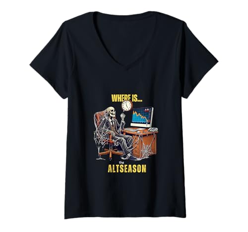 Damen Wo ist die Altseason T-Shirt mit V-Ausschnitt Damen Wo ist die Altseason T-Shirt mit V-Ausschnitt von Day Trading Investing Crypto & Stock Trading Gifts