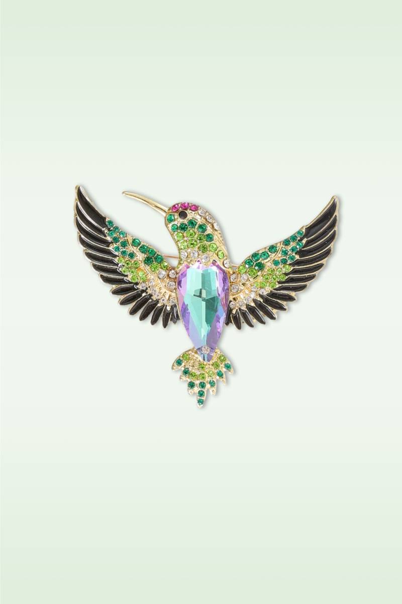 Funkelnde Kolibri-Brosche in Multi von Day&Eve by Go Dutch Label