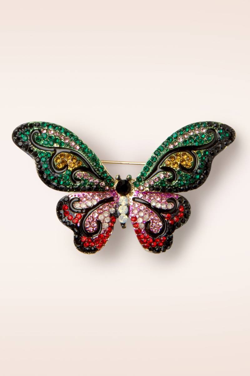 Sparkly Butterfly Brosche in Multi von Day&Eve by Go Dutch Label