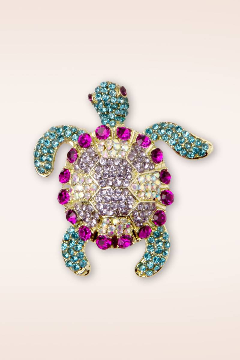 Sparkly Turtle Brosche in Multi von Day&Eve by Go Dutch Label