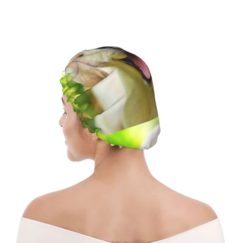 Duschhaube für Damen und Herren UK wiederverwendbar wasserdicht mit Gummiband bedruckt Labrador Retriever Welpe von Day2Gift
