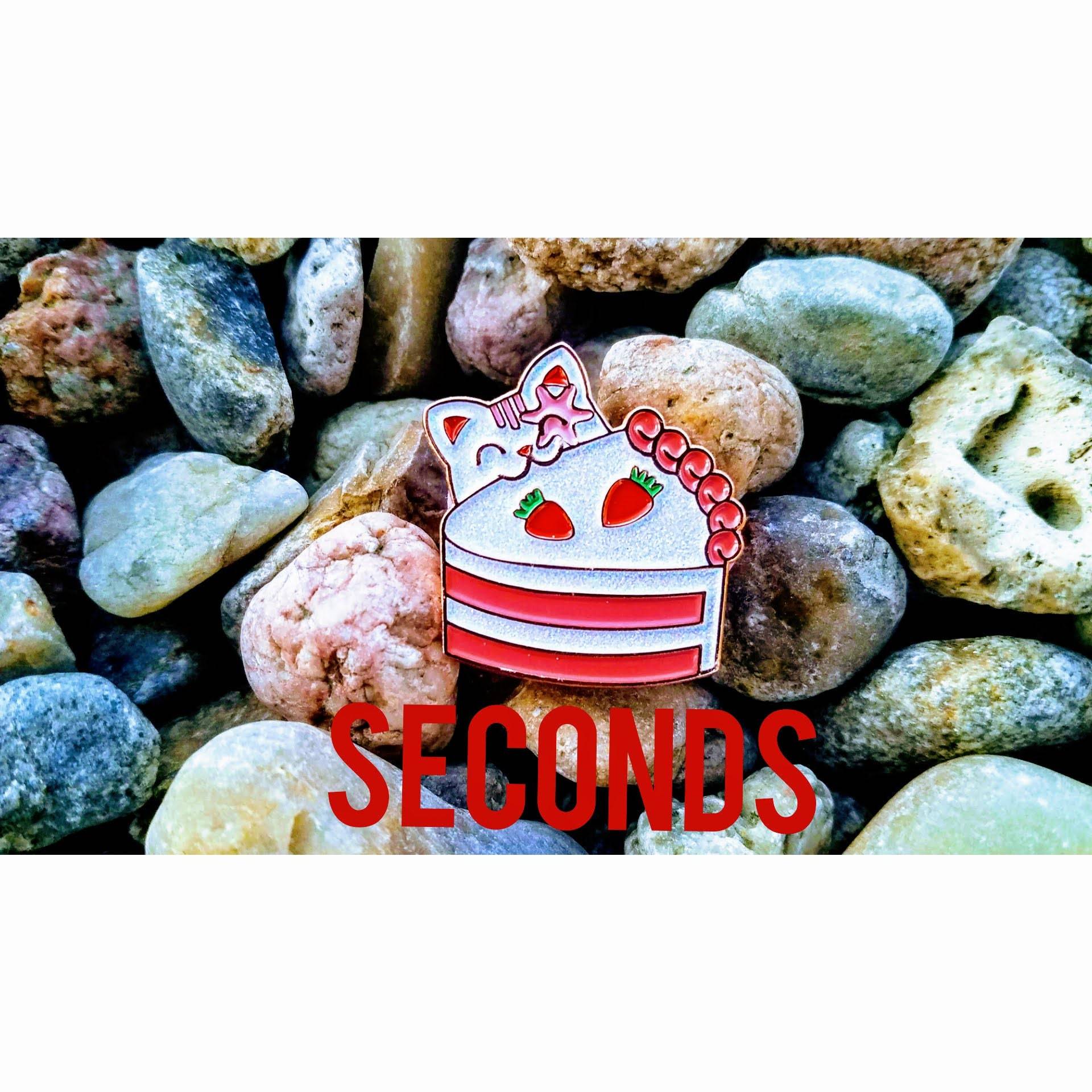 Seconds Erdbeere Kuchen Katze Emaille Pin Mit Glitter von DayDreamerJenni