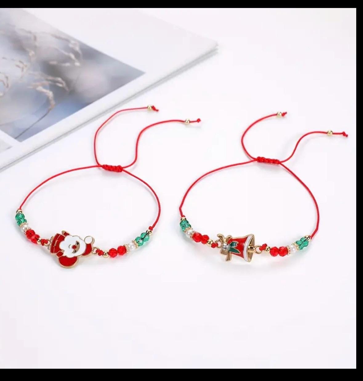 Christmas Gift Bracelet | Beaded Holiday Jewelry Personalized Word Funny Xmas Santa Jolly Af Christmas Gift Bracelet | Beaded Holiday Jewelry Personalized Word Funny Xmas Santa Jolly Af von DayPlanerAT