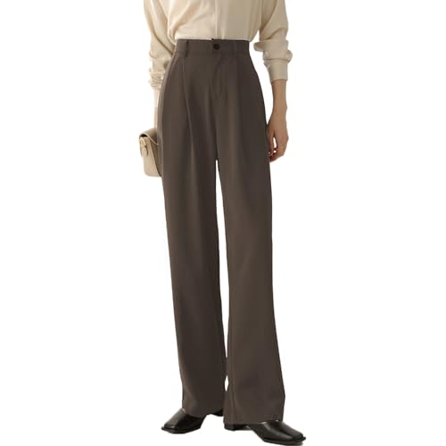 DayaEmmoTQ Arbeitsplatz Damen Hosen gerade - Anzug Slim hohe Taille drapieren Temperament Pendlerhosen lässig breitbeinige Hose Frühjahr und Herbst Modelle von DayaEmmoTQ