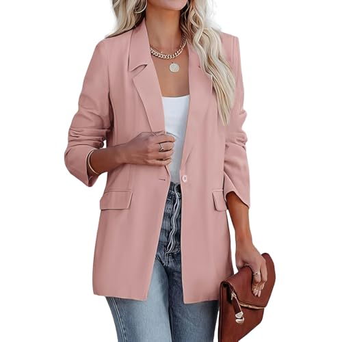 DayaEmmoTQ Damen Blazer Jacke - Langarm Locker Sitzend Casual Reverskragen Blazer Business Jacke fürs Büro von DayaEmmoTQ
