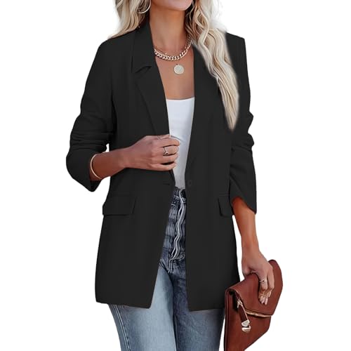 DayaEmmoTQ Damen Blazer Jacke - Langarm Locker Sitzend Casual Reverskragen Blazer Business Jacke fürs Büro von DayaEmmoTQ