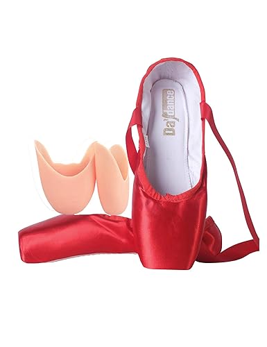 Daydance Ballettschuhe für Mädchen und Damen, Band-Ballerinas mit Zehenpolstern, Rot/Ausflug, einfarbig (Getaway Solids), 40.5 EU von Daydance