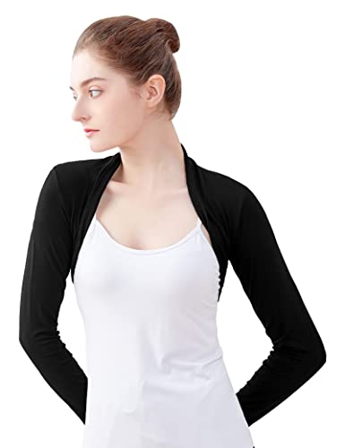 Daydance Bolero aus Modal-Baumwolle, für Tanz, Trikot, Kleid, Schwarz, Groß von Daydance