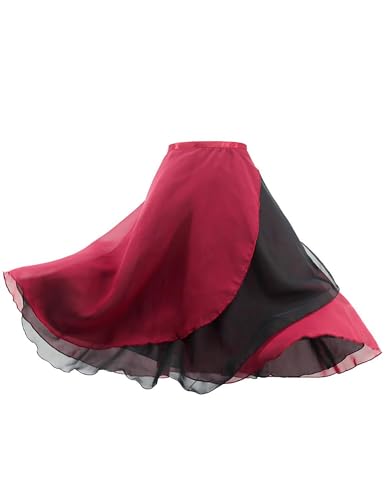 Daydance Damen Ballettröcke Lang Sheer Tanzröcke Schwarz mit Krawatte Taille - - Mittel von Daydance