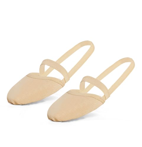 Daydance Halbsohlen Tanzschuhe Canvas Lyrical Ballettschuhe für Mädchen Damen, Hautfarben, 11.5-12 Little Kid von Daydance