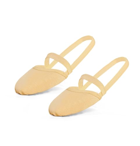 Daydance Halbsohlen Tanzschuhe Canvas Lyrical Ballettschuhe für Mädchen Damen, Hellbraun, 3-4 von Daydance