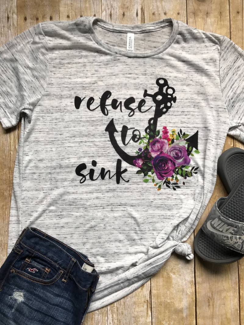 Verweigern Sie Sink Shirt, Gym T, Inspirational Shirts, Gift For Cancer Survivor, Trendy Anchor Warrior Workout Shirt von DaydreamDesignUS