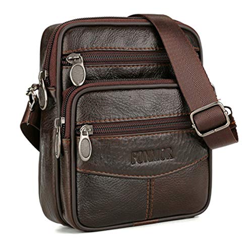 Borsa a tracolla a tracolla Vintage in Vera Pelle di Vacchetta da Uomo von Dayfine