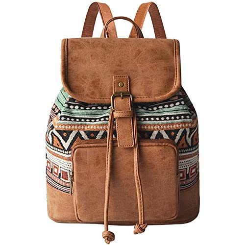 Dayfien Damen Rucksack Bohemia Style Daypack Mode Oxford Leder Casual Rucksäcke Leichte Schultasche Reiserucksack von Dayfine