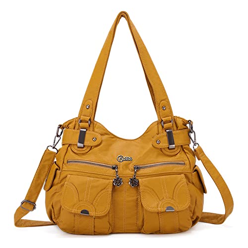 Dayfine Vintage Schultertaschen Frauen Hobo Handtaschen Vegane Leder Tote Taschen Reißverschluss Geldbörse Satchel Mehrere Taschen Handtasche von Dayfine