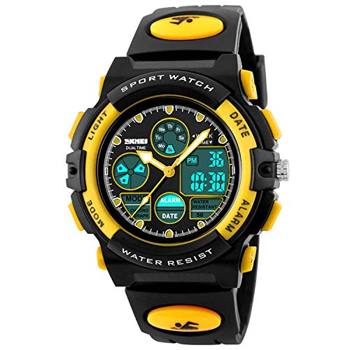 Dayllon Armbanduhr Kinder Junge Digital Outdoor Sport 50 M Wasserdicht Watch for Kids Analoge Uhr mit Wecker 12/24 h Stoppuhr LED Licht Kinder Uhren für Jungs von Dayllon