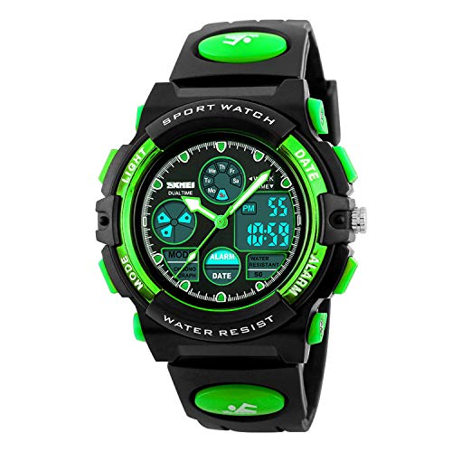 Dayllon Armbanduhr Kinder Junge Digital Outdoor Sport 50 M Wasserdicht Watch for Kids Analoge Uhr mit Wecker 12/24 h Stoppuhr LED Licht Kinder Uhren für Jungs von Dayllon