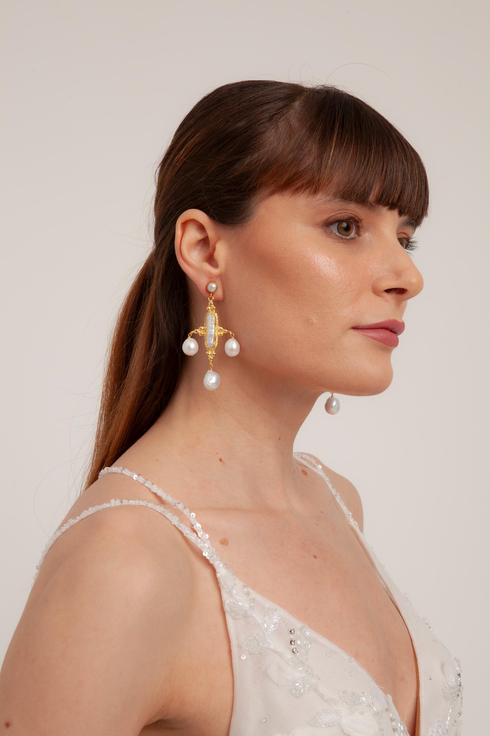 Handgemachte Perle Design Ohrringe, Braut Barock Baumeln Statement Beste Geschenke Für Sie Handgemachte Perle Design Ohrringe, Braut Barock Baumeln Statement Beste Geschenke Für Sie von DaynNightJewelry
