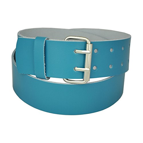 6cm Breit Echt Leder Guertel mit 2 Dorn Roll Schnalle -Hell-Blau-95cm Bundweit 6cm Breit Echt Leder Guertel mit 2 Dorn Roll Schnalle -Hell-Blau-95cm Bundweit von DayneQ