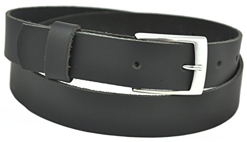 DayneQ 3cm Breit Echt Leder Guertel - -SCHWARZ-155cm-Bundweit von DayneQ